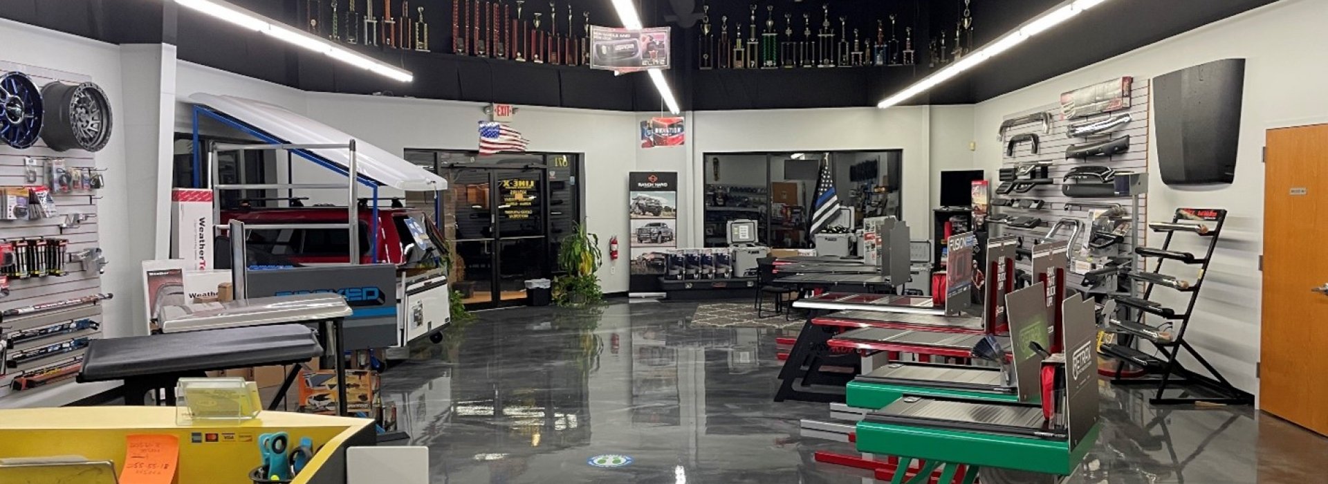 inside of line-x showroom