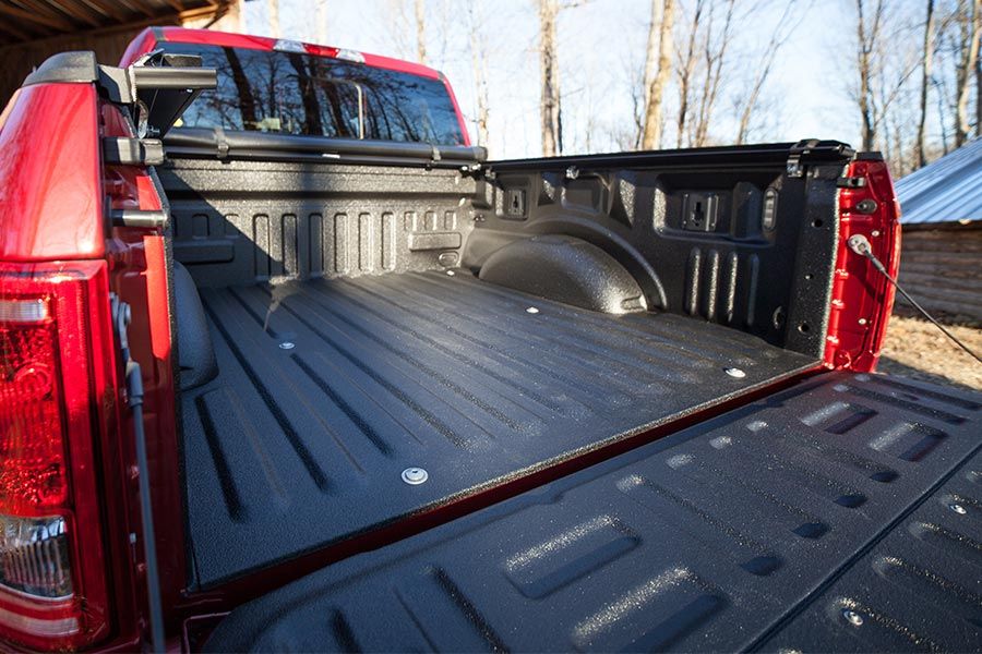 Truck bed with Line-X spray